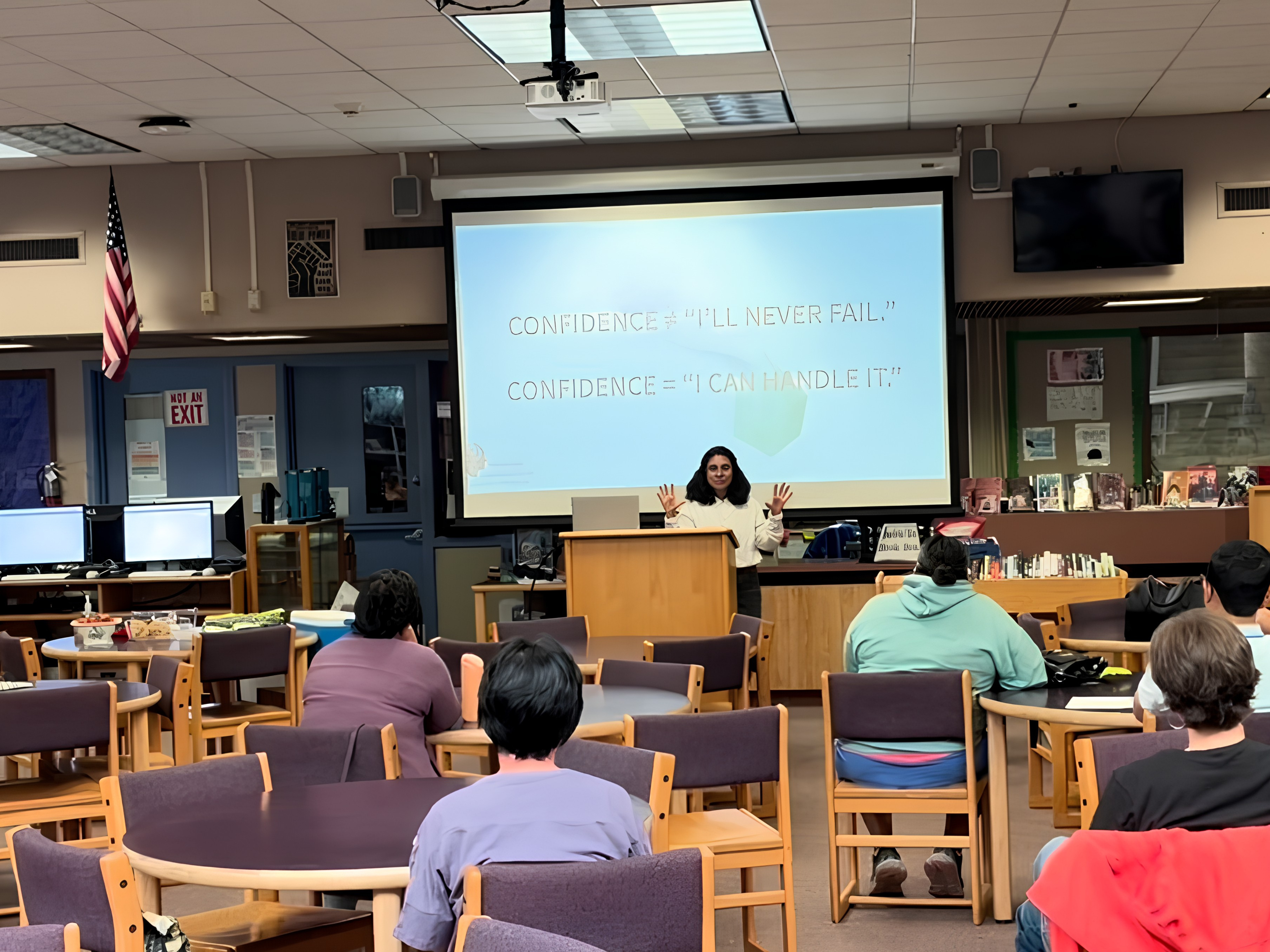 Parents participating in the Raising Confident Kids workshop at Newark Middle School PTSA